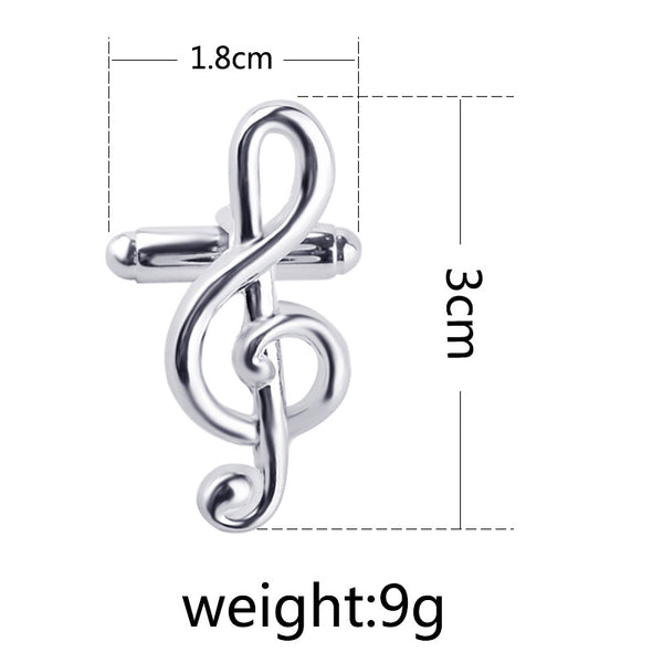 G Clef Shape Cuff Links