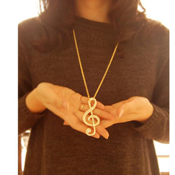 G Clef Shape Long Chain Necklace