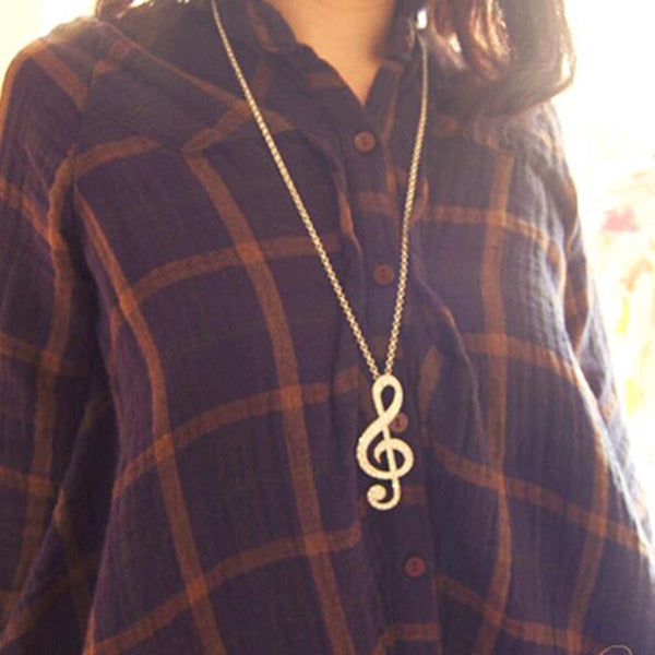 G Clef Shape Long Chain Necklace