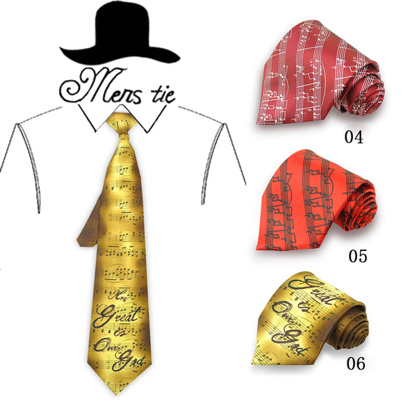 4 Inches Wide Music Themed Tie