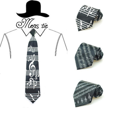 4 Inches Wide Music Themed Tie