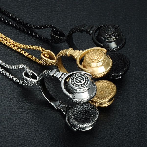 Punk Headphone Pendant Necklace