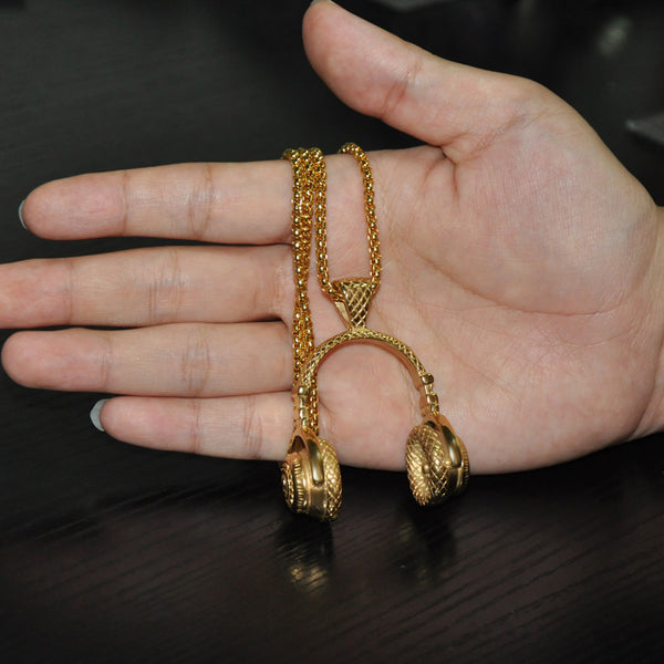 Punk Headphone Pendant Necklace
