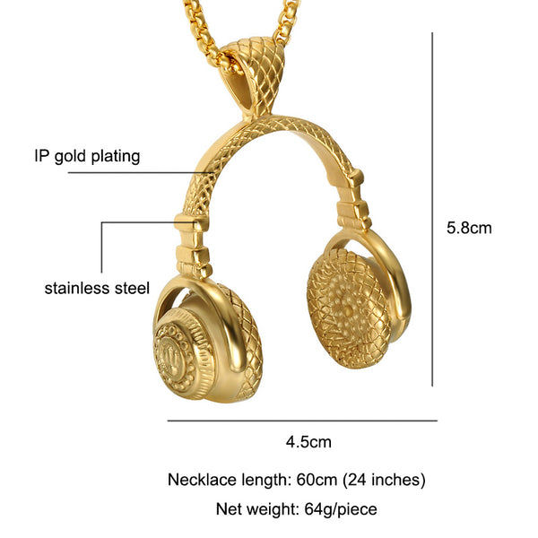 Punk Headphone Pendant Necklace