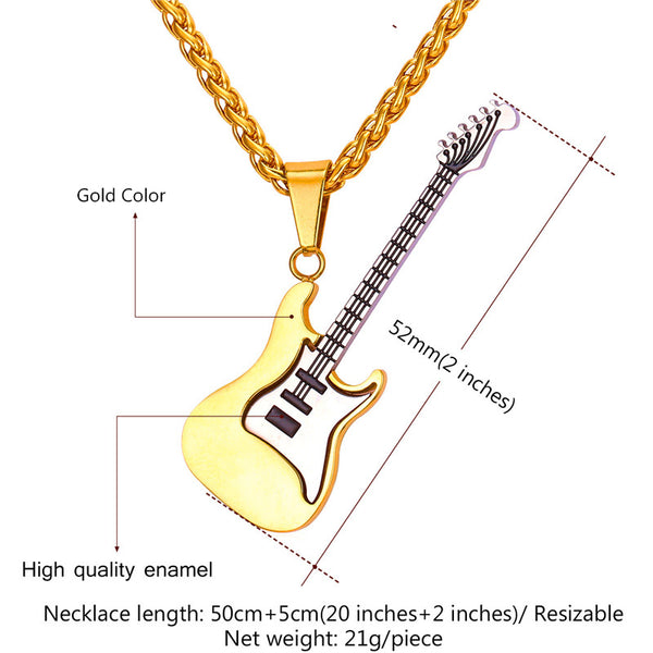 Electric Guitar Punk Rock Necklace