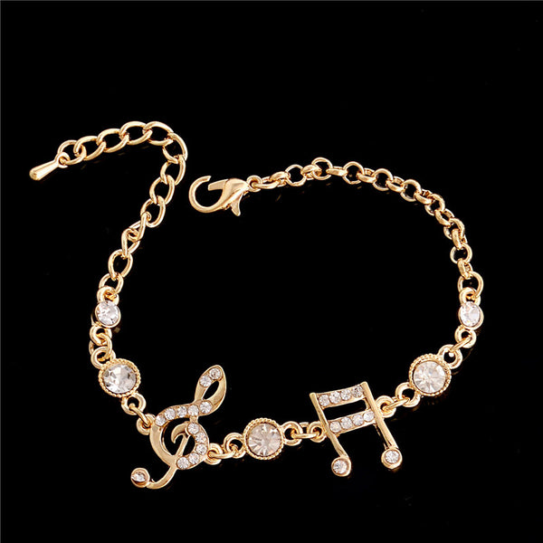 Music Notes Crystal Bracelet