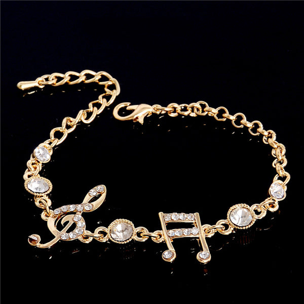 Music Notes Crystal Bracelet