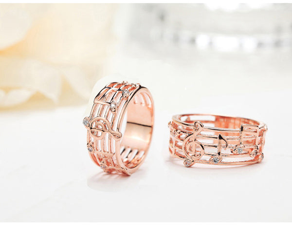 Musical Note Silver Ring