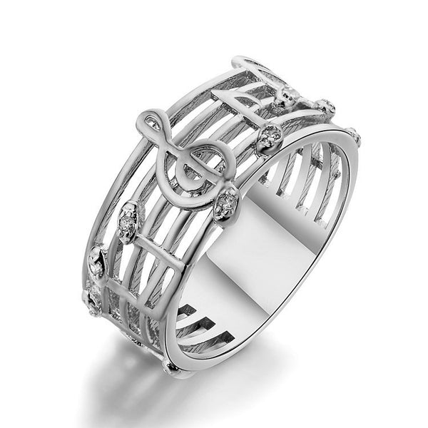Musical Note Silver Ring