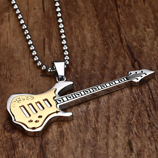 Trendy Punk Guitar Necklace