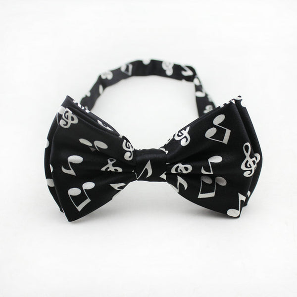 Music Pattern Two-layer Bow Tie