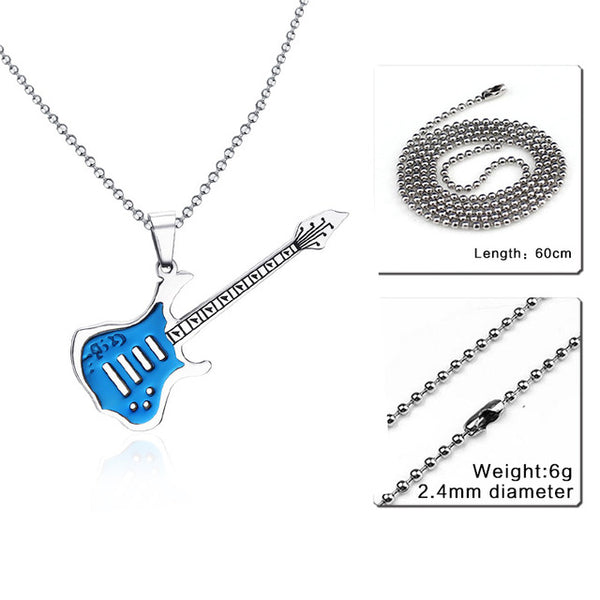 Trendy Punk Guitar Necklace