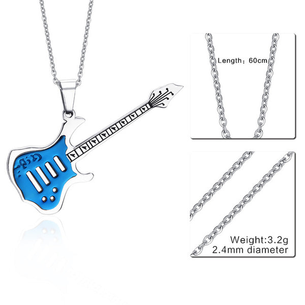 Trendy Punk Guitar Necklace