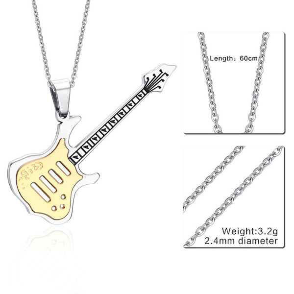 Trendy Punk Guitar Necklace