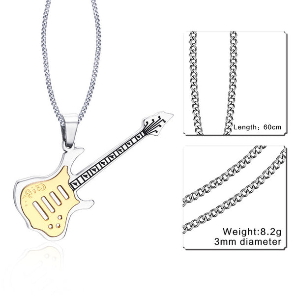 Trendy Punk Guitar Necklace