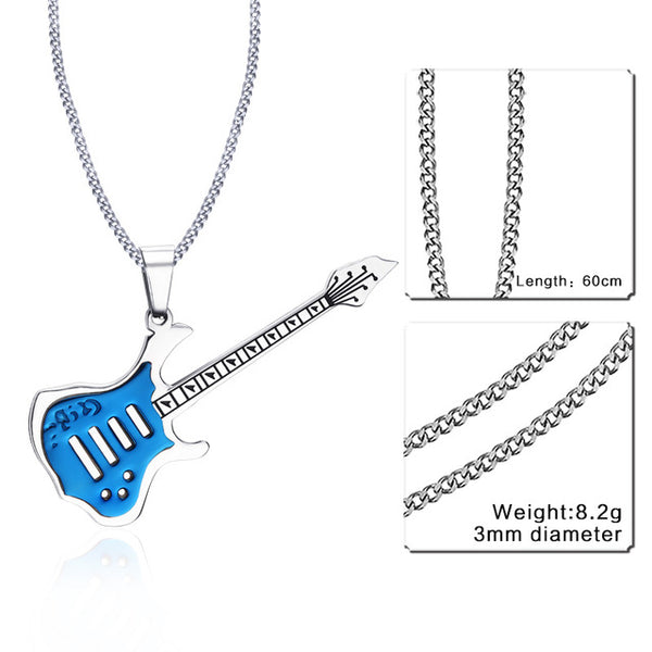 Trendy Punk Guitar Necklace