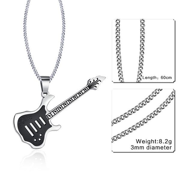 Trendy Punk Guitar Necklace