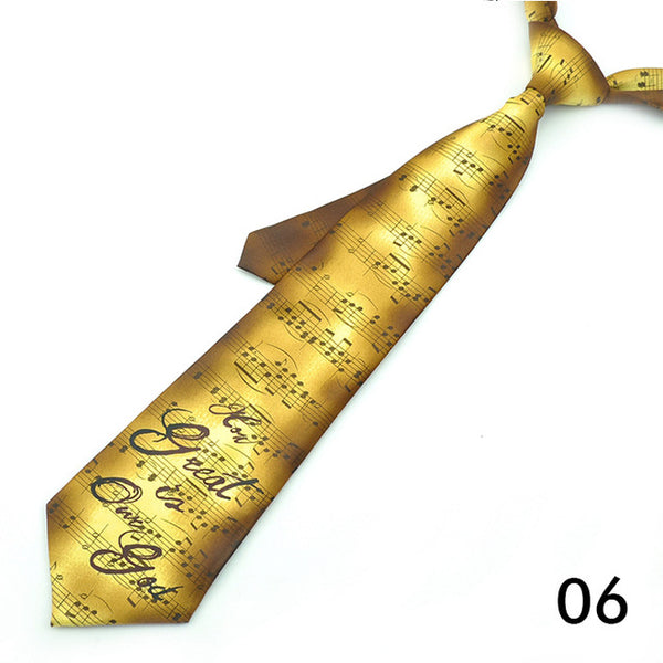 4 Inches Wide Music Themed Tie